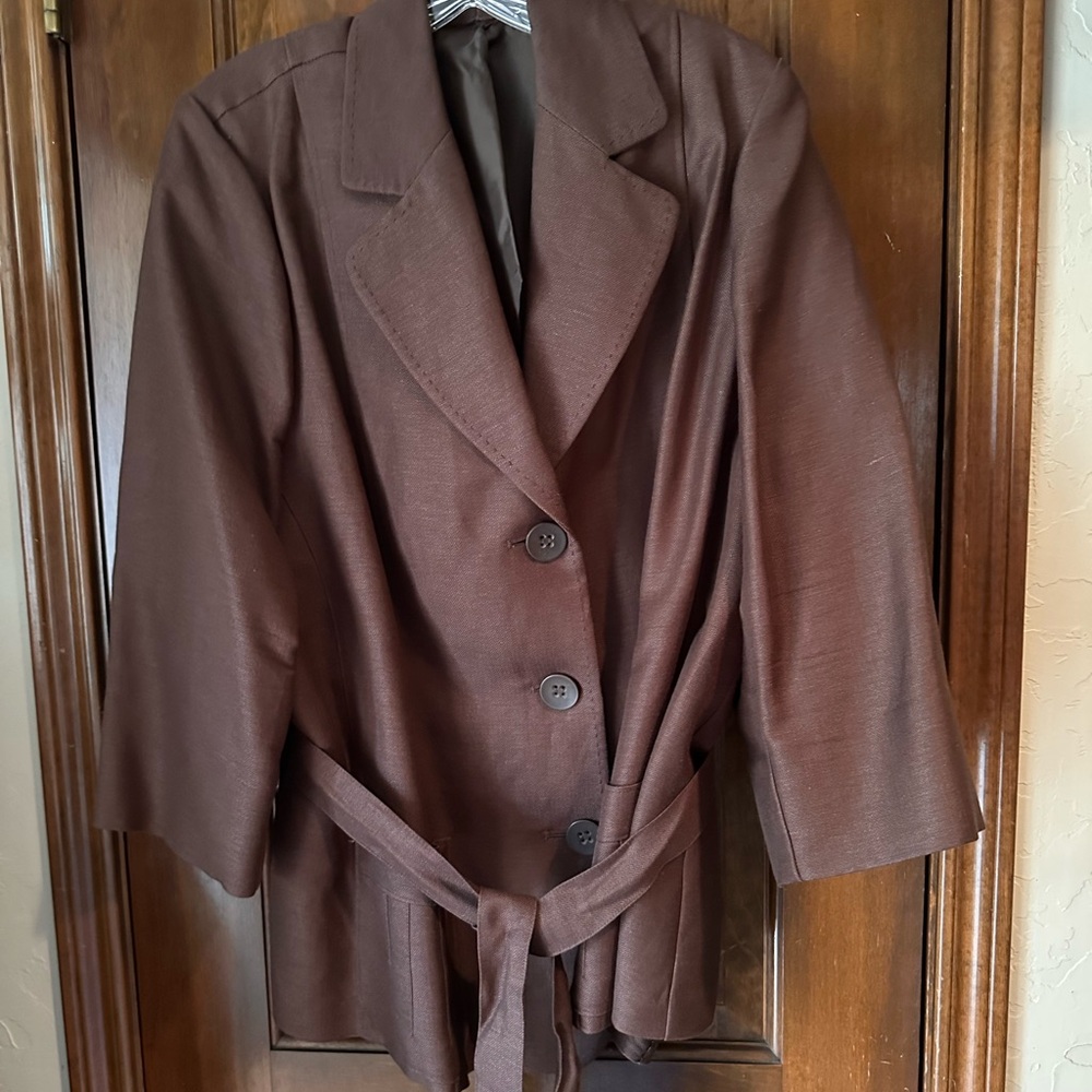 Silhouette Brown Belted Blazer Jacket